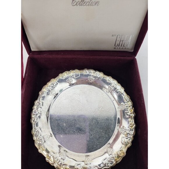 VINTAGE Crea Milano Classic Silver Collection Silver Plated Coaster Set Of 6 - Picture 2 of 9